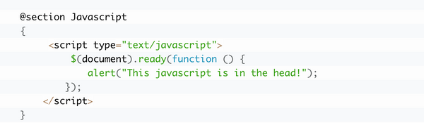 Use razor sections in MVC4 to put javascript in its place